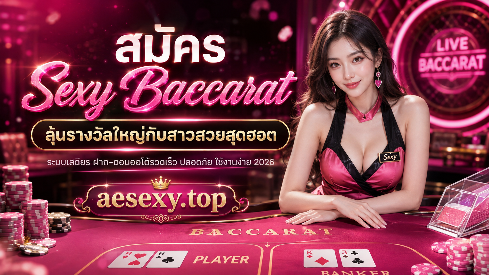 สมัคร Sexy Baccarat 2026 ลุ้นรางวัลใหญ่กับสาวสวยสุดฮอต คาสิโนออนไลน์ยุคใหม่