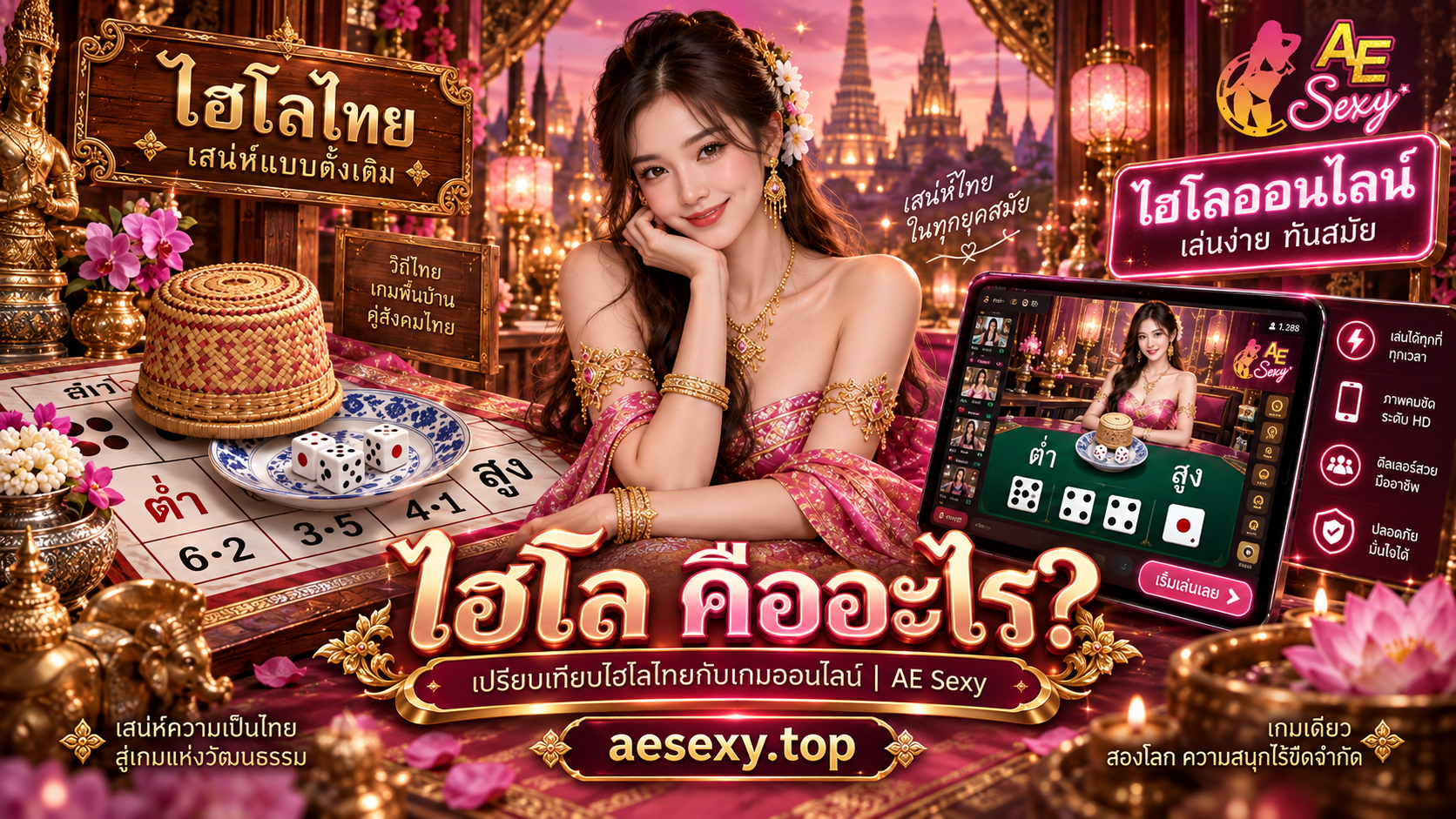 ไฮโล คืออะไร? เปรียบเทียบไฮโลไทยกับเกมออนไลน์ | AE Sexy
